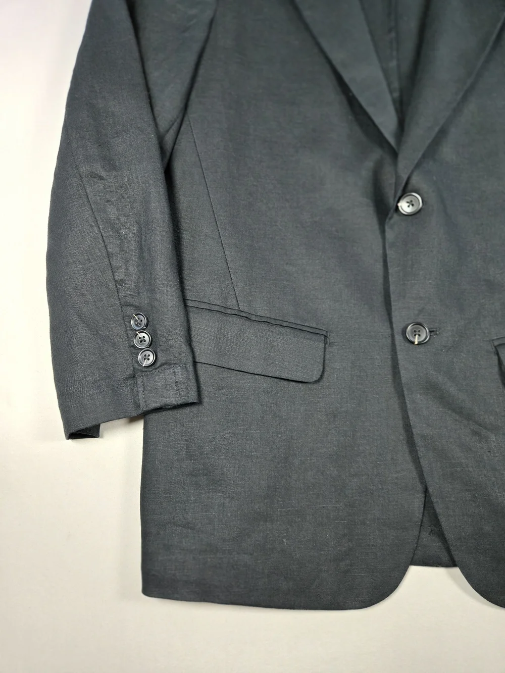 Quince Mens Linen Blazer Jacket Black Quiet Luxury Summer Sport Coat Size Medium